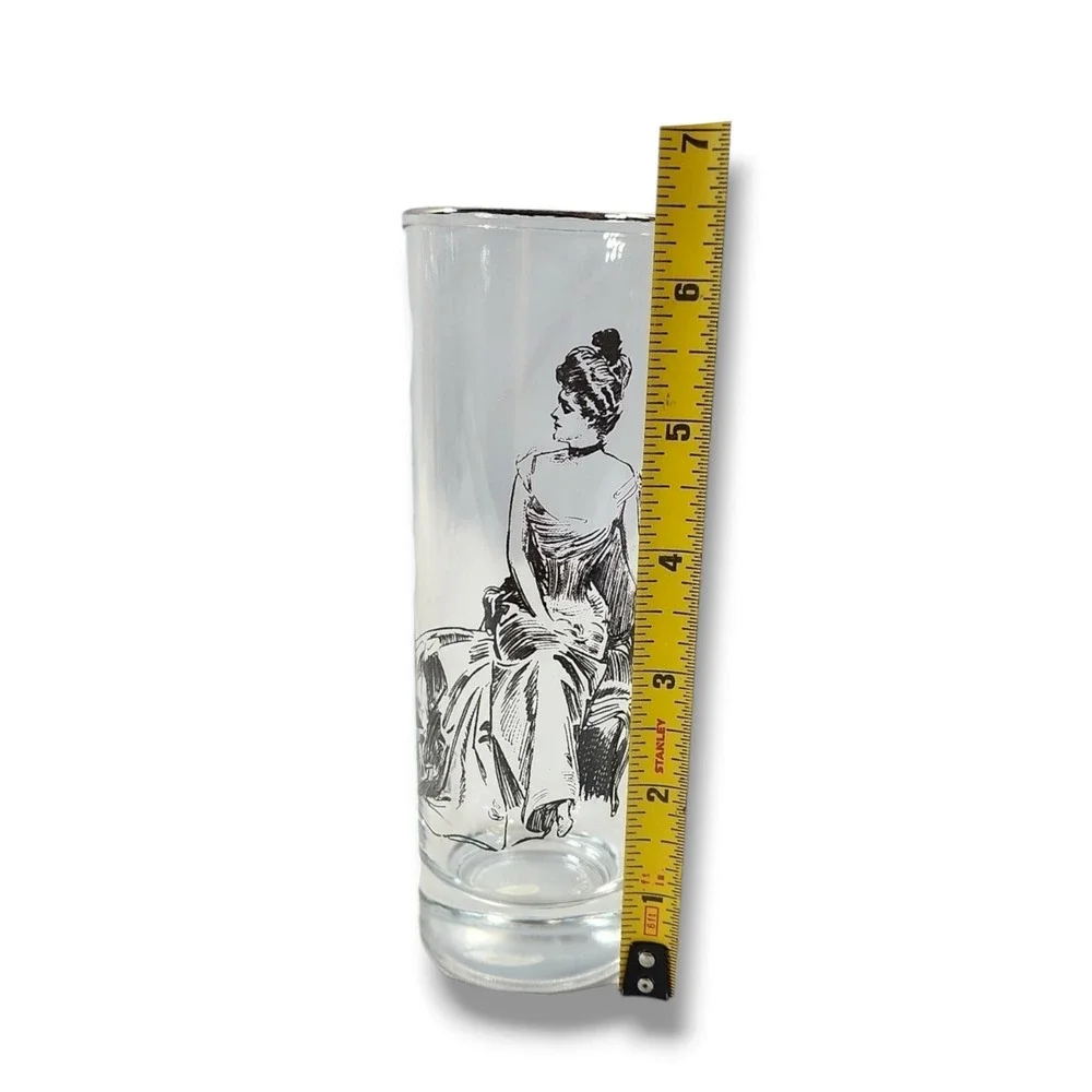 Victorian‎ Trading Co Gibson Girl Highball Weighted Base Glasses Set of 4